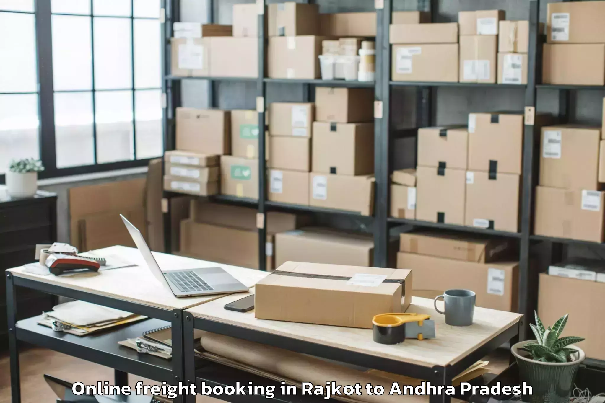 Professional Rajkot to Pedana Online Freight Booking